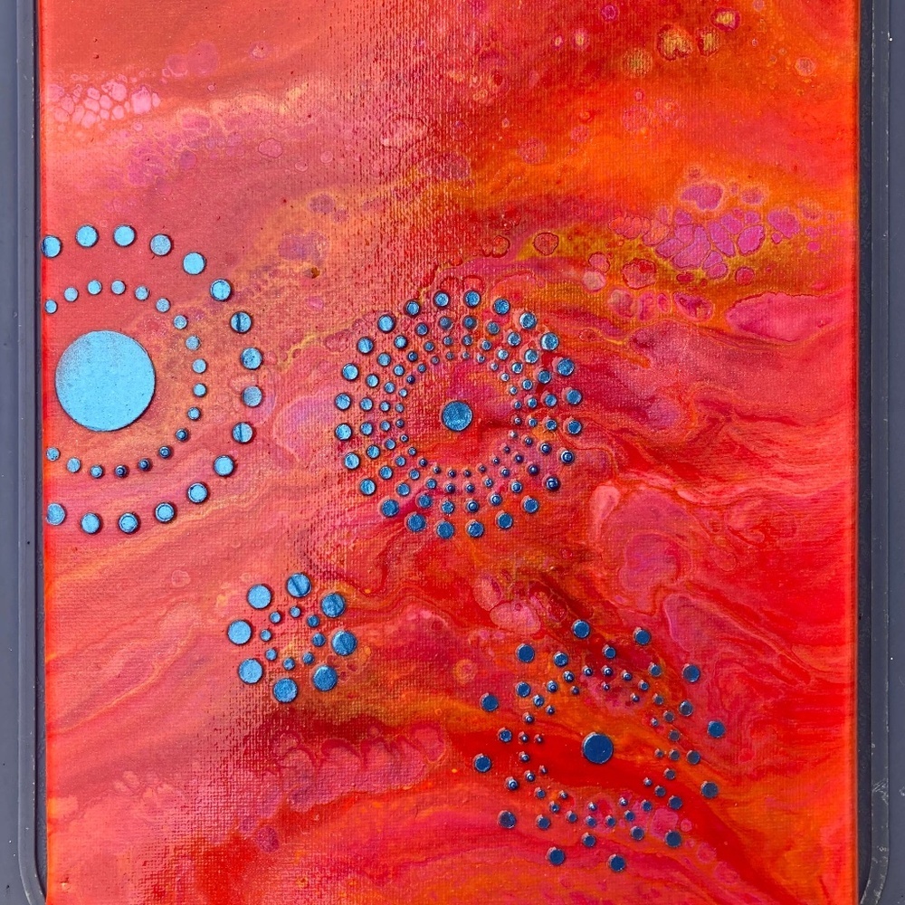 Demiurgic 8"x10" Painting by Color Fluent Art (Blue/Red/Orange/Pink)